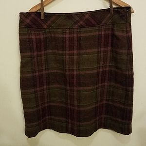 Plaid wool skirt